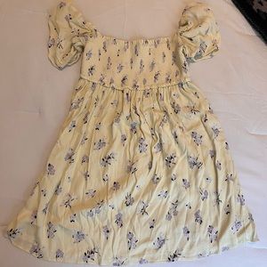 Aritzia Yellow Floral Sunday Best Hadley Poplin Dress